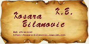 Kosara Bilanović vizit kartica